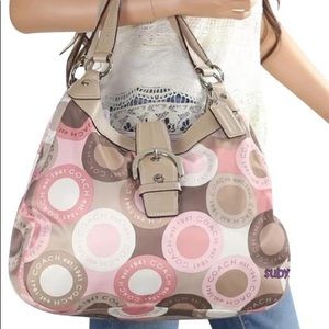 Coach Hobo Pink / Beige Purse